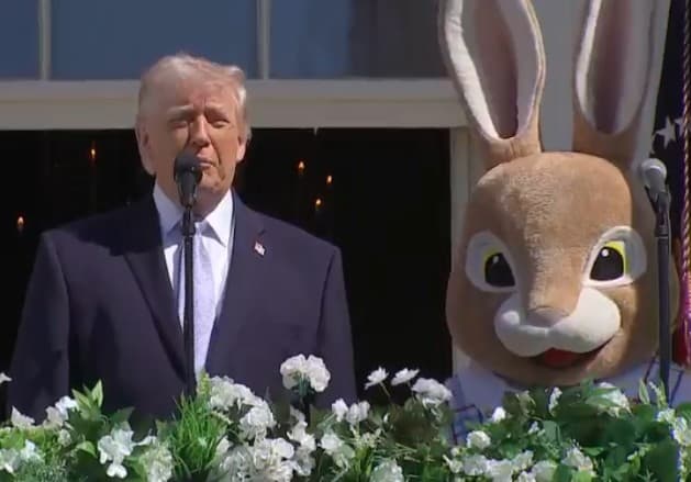 President Trump with the Easter Bunny