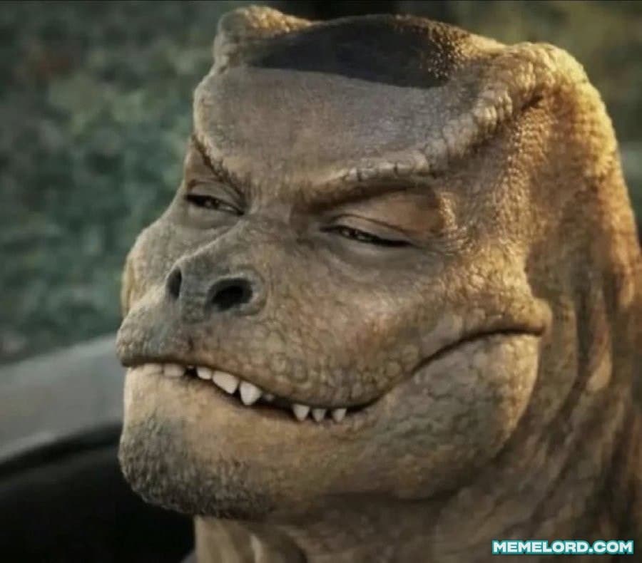 Smug Dinosaur meme template