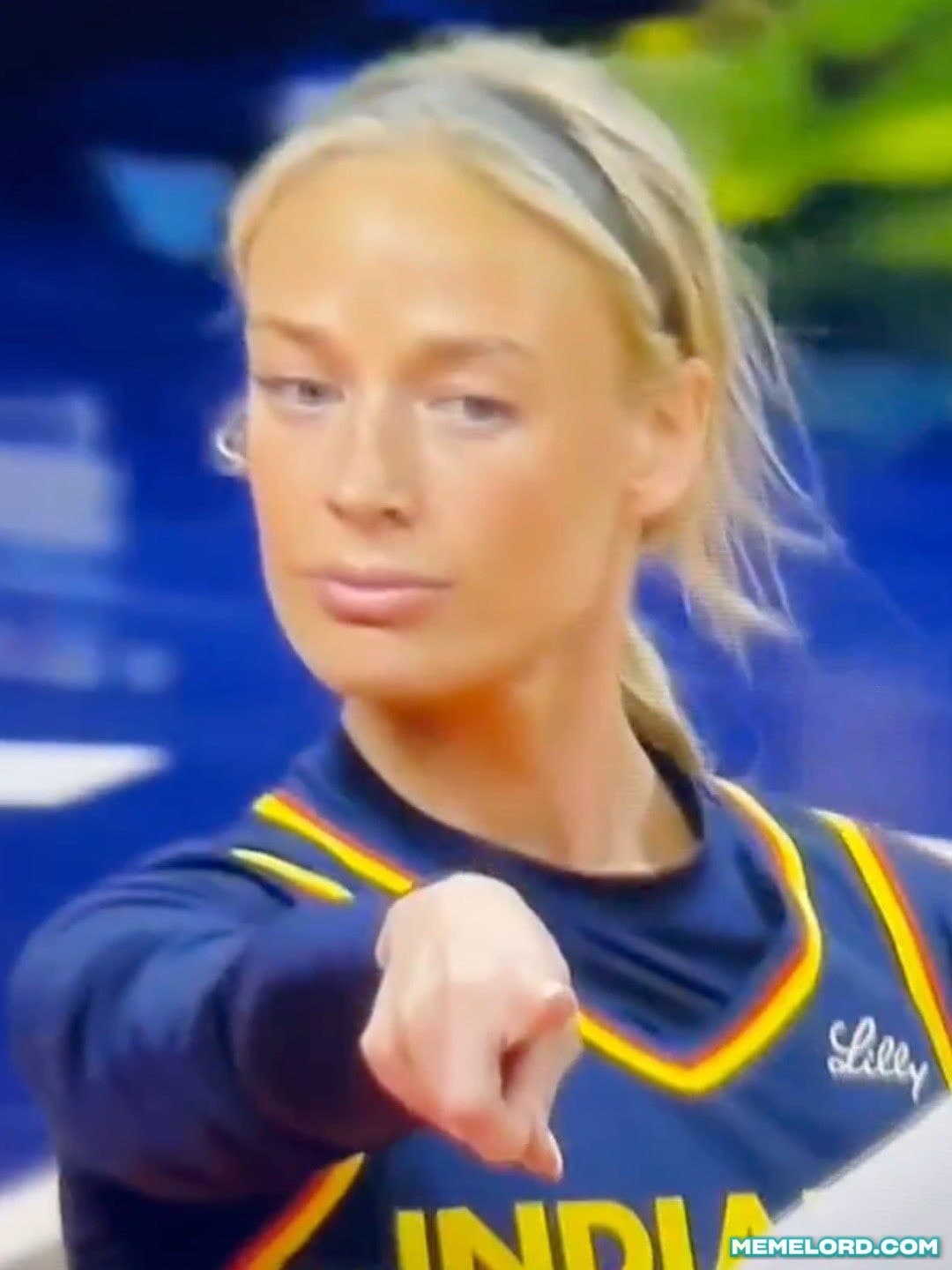 Sophie Cunningham pointing - WNBA meme template