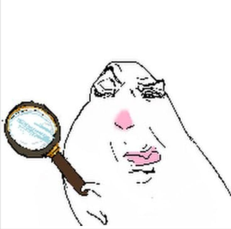 Sus hamster with a magnifying glass drawing