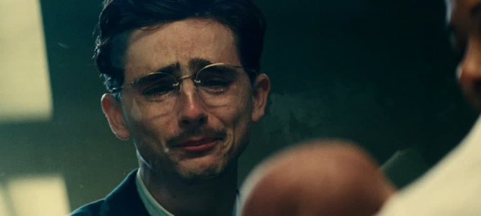 Timothée Chalamet crying "Marty Supreme"