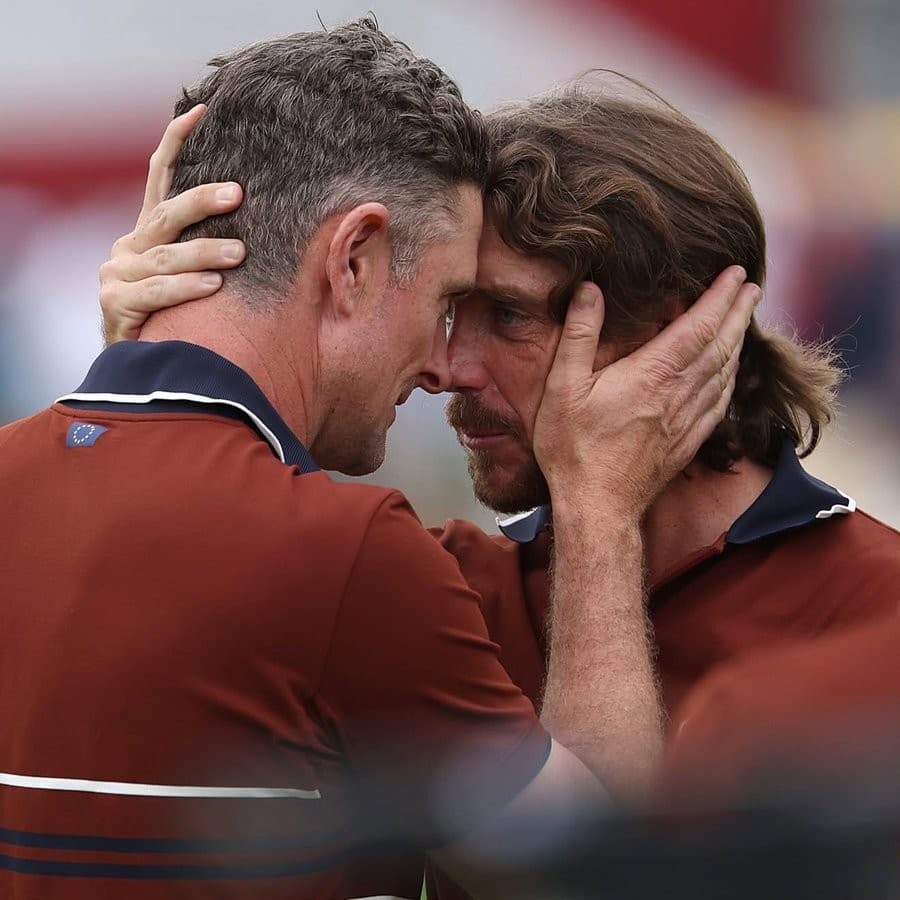 Tommy Fleetwood hug Ryder Cup