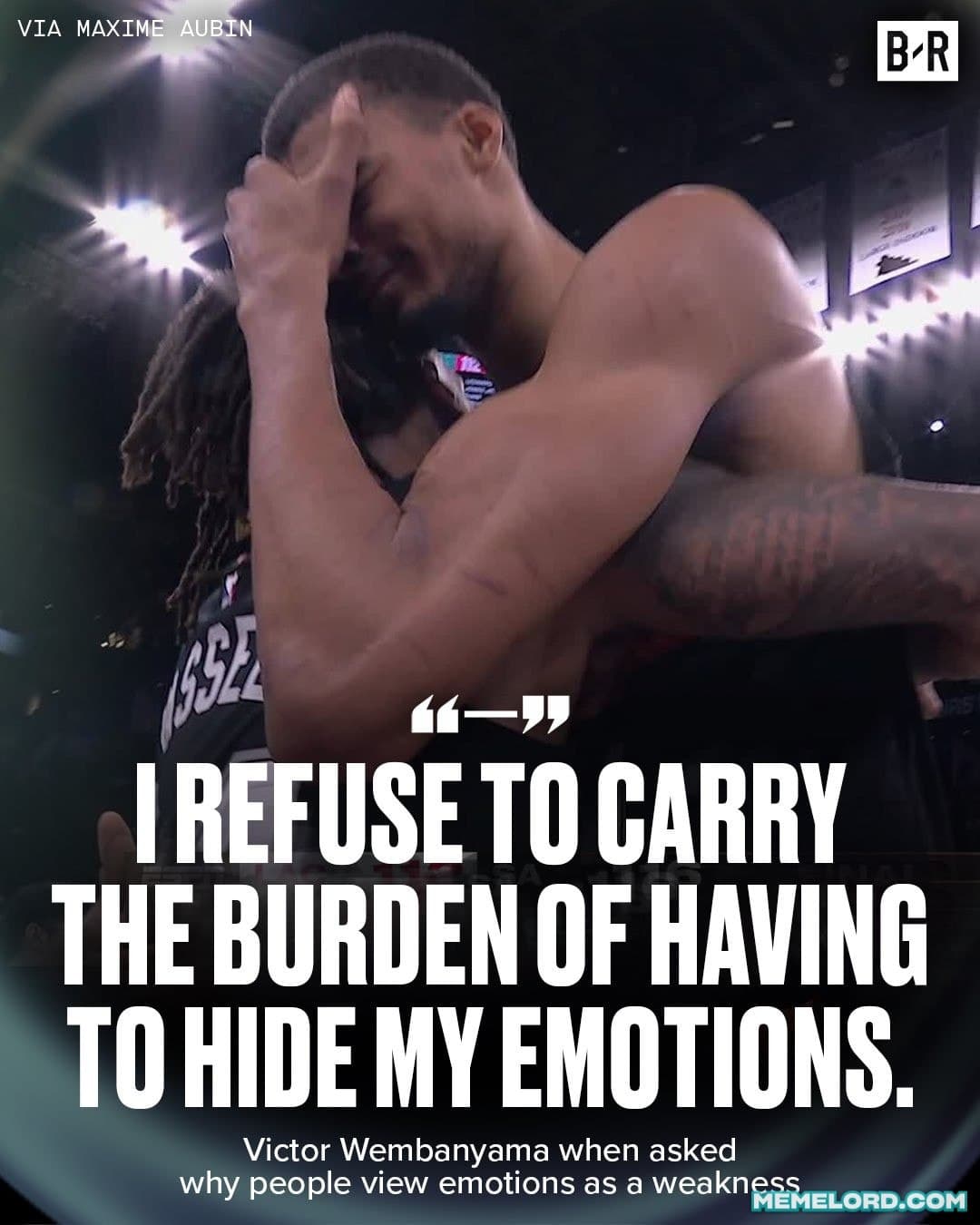 Victor Wembanyama "Refuse to carry the burden" quote meme template