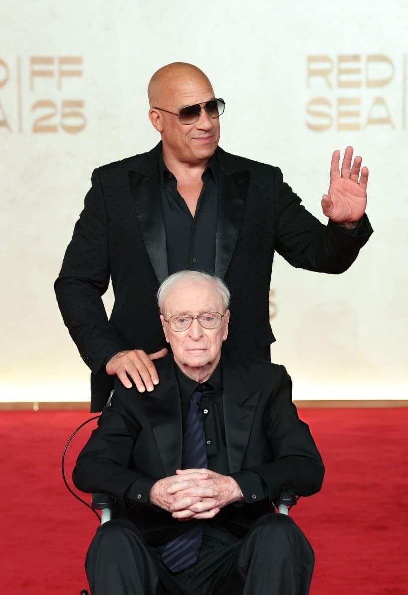 Vin Diesel and Michael Caine at the opening ceremony of the 5th Red Sea International Film Festival meme template